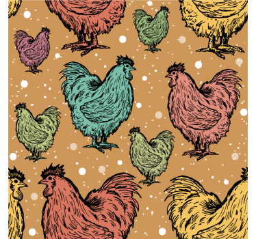 Posavasos frikis patrones de pollo coloridos - TenVinilo