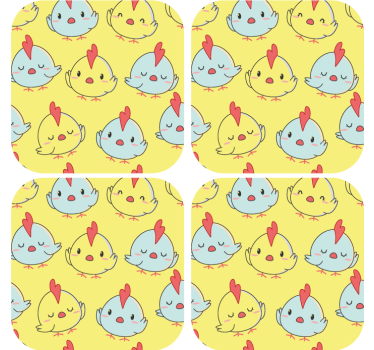 Posavasos frikis caritas de pollito adorable - TenVinilo