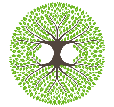 Posavasos frikis silueta de árbol verde exuberante - TenVinilo