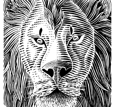Posavasos frikis ilustración detallada de león - TenVinilo