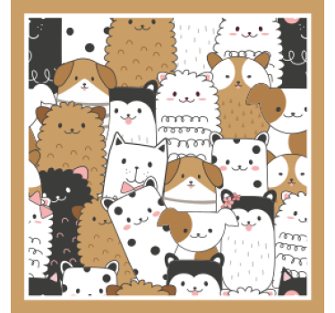Posavasos frikis con patrón de caras de animales - TenVinilo