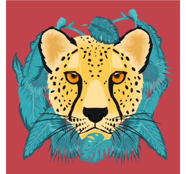 Posavasos frikis ilustración de leopardo estilizada - TenVinilo