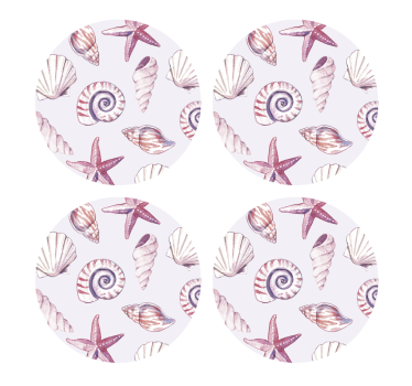 Posavasos frikis con patrones de conchas y estrellas - TenVinilo