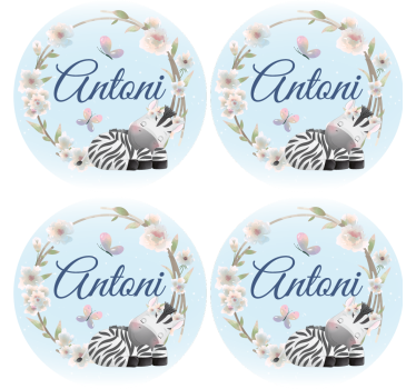 Posavasos personalizable ilustración de cebra personalizable - TenVinilo