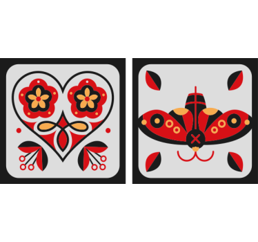 Posavasos frikis motivos de corazón y mariposas - TenVinilo