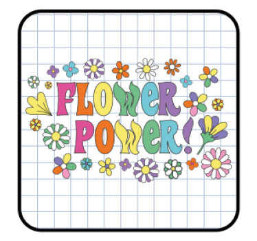 Posavasos frikis tipografía floral colorida - TenVinilo