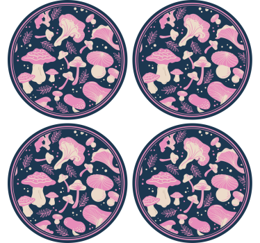 Posavasos frikis con patrones de setas caprichosas - TenVinilo