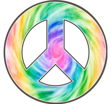 Posavasos frikis símbolo de paz colorido - TenVinilo