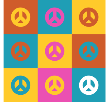 Posavasos frikis símbolos de paz coloridos - TenVinilo