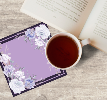 Posavasos boda arreglo floral de lavanda - TenVinilo