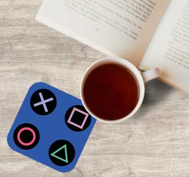 Posavasos cerveza Patrón de playstation colorido divertido - TenVinilo
