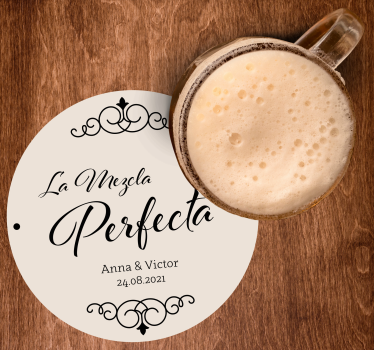Posavasos de boda La mezcla perfecta - TenVinilo