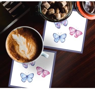 Posavasos frikis arreglo de mariposas coloridas - TenVinilo