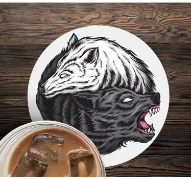 Posavasos frikis cabezas de lobo contrastantes - TenVinilo