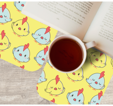 Posavasos frikis caritas de pollito adorable - TenVinilo