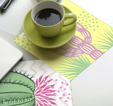 Posavasos frikis con diseño de cactus vibrante - TenVinilo