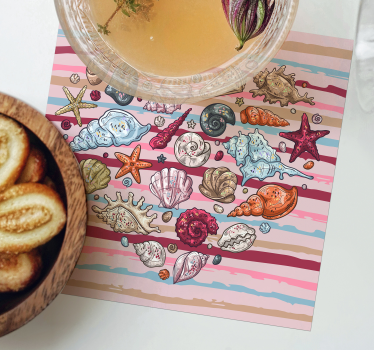 Posavasos frikis con diseño de conchas coloridas - TenVinilo