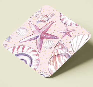 Posavasos frikis con diseño de conchas y estrellas - TenVinilo