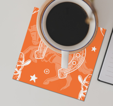 Posavasos frikis con diseño de herradura rústica - TenVinilo
