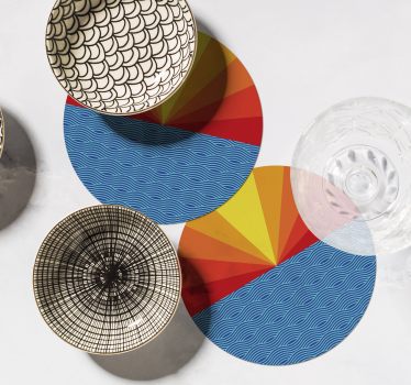 Posavasos frikis con patrón geométrico vibrante - TenVinilo