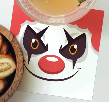Posavasos frikis diseño de cara de payaso juguetona - TenVinilo