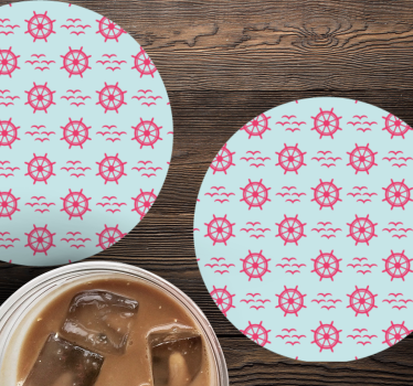Posavasos frikis diseño de rueda náutica - TenVinilo
