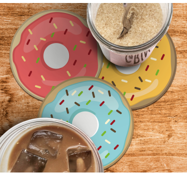 Posavasos frikis diseños de donuts coloridos - TenVinilo