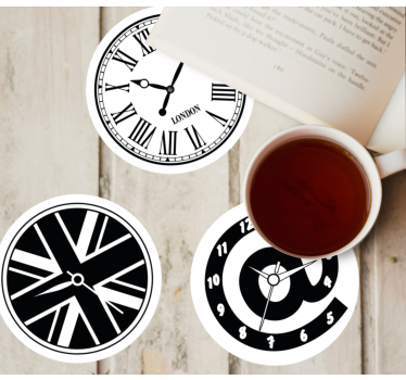 Posavasos frikis elementos de diseño de reloj - TenVinilo