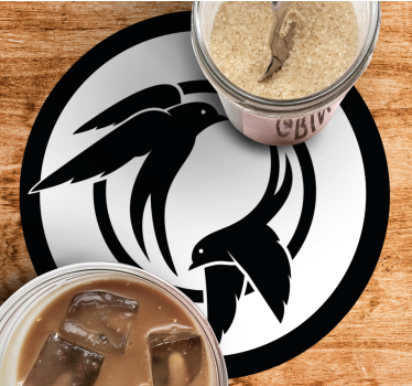 Posavasos frikis emblema de aves estilizadas - TenVinilo