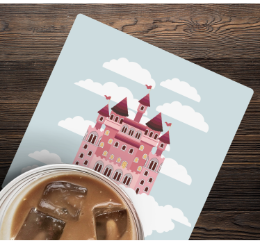 Posavasos frikis ilustración de castillo de cuento - TenVinilo