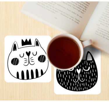 Posavasos frikis ilustraciones de gatos juguetones - TenVinilo