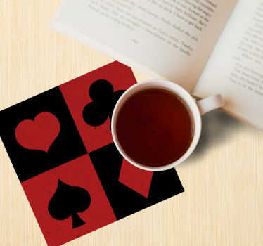 Posavasos frikis parche de símbolos de cartas - TenVinilo