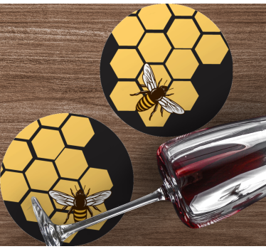Posavasos frikis patrón de abejas y panal - TenVinilo
