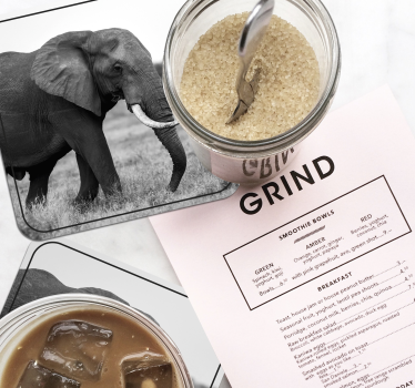 Posavasos frikis patrón de siluetas de elefante - TenVinilo