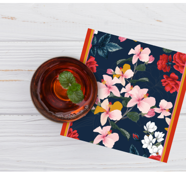 Posavasos frikis patrón floral tropical - TenVinilo