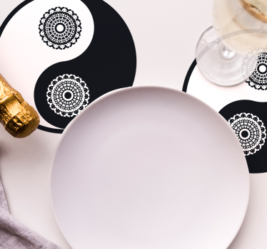 Posavasos frikis patrones de mandala yin yang - TenVinilo