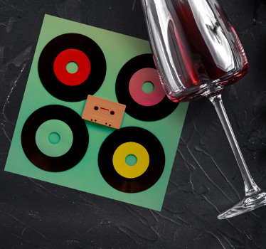 Posavasos frikis set de discos de vinilo retro - TenVinilo