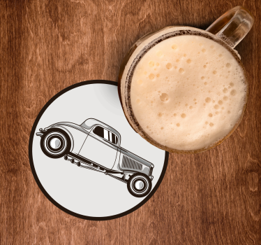Posavasos frikis silueta de coche clásico - TenVinilo