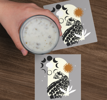 Posavasos frikis silueta de leopardo elegante - TenVinilo