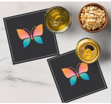 Posavasos frikis símbolo de mariposa colorida - TenVinilo