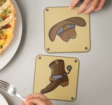 Posavasos frikis sombrero de vaquero y bota - TenVinilo