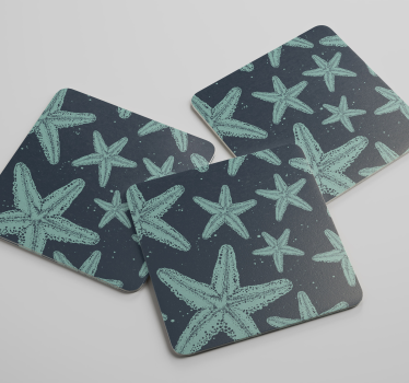 Posavasos frikis superficie con patrón de estrellas de mar - TenVinilo