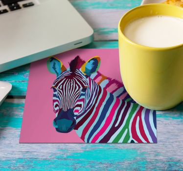 Posavasos moderno pop art cebra - TenVinilo