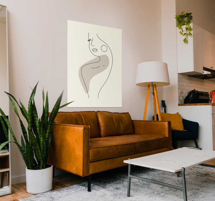 Cartel de perfil de arte de línea abstracta - TenVinilo