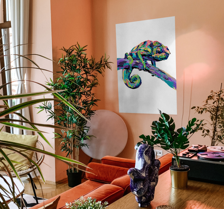 Impresión abstracta del cartel del camaleón - TenVinilo