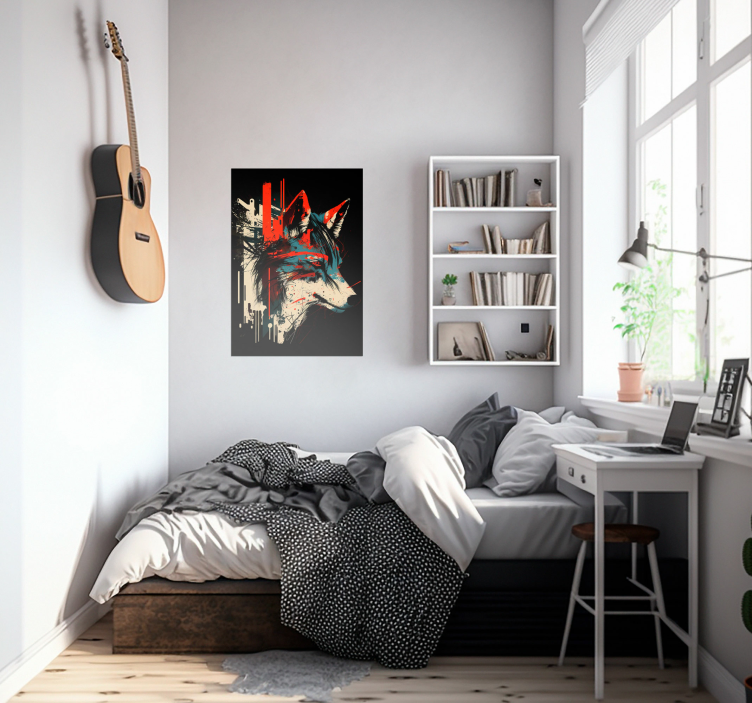 Cartel abstracto del arte del lobo para la pared - TenVinilo