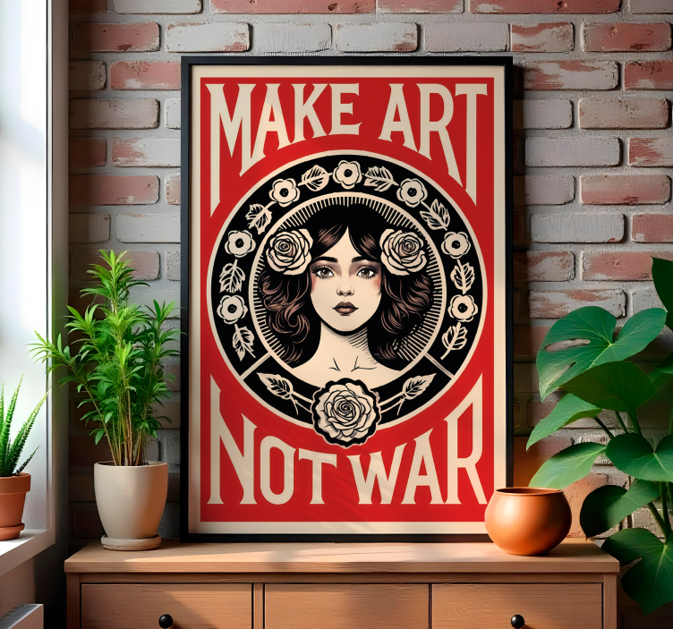 Poster arte make art not war - TenVinilo