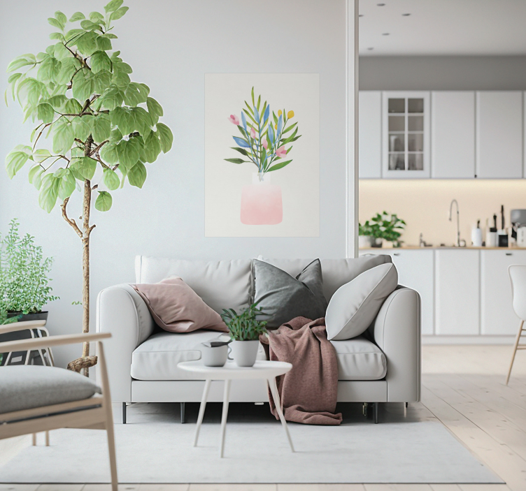 Poster de flores en maceta - TenVinilo