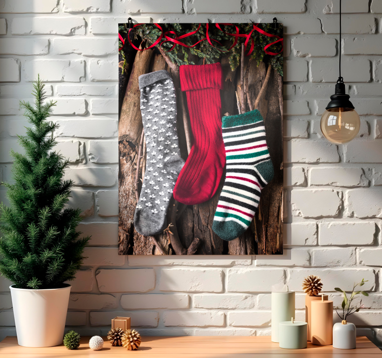 Poster navidad medias - TenVinilo