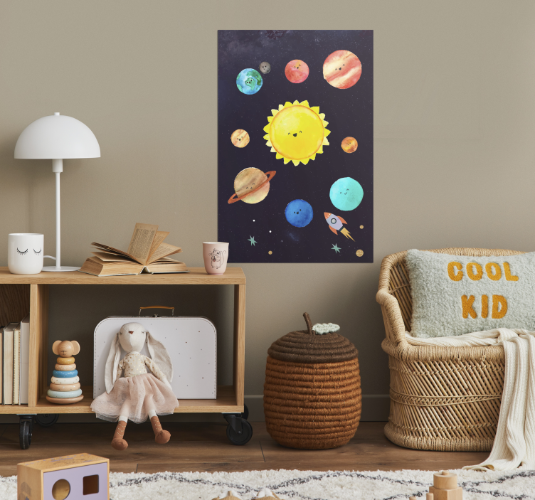 Poster dormitorio infantil el sistema solar para niños es el conj - TenVinilo